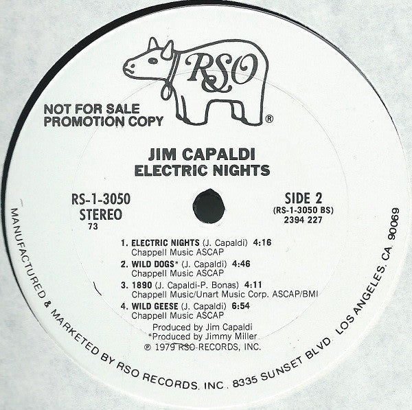 Jim Capaldi : Electric Nights (LP, Album, Promo)