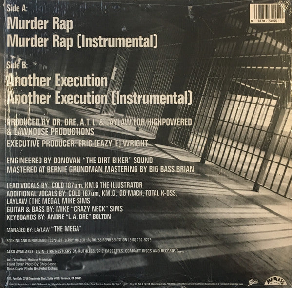 Above The Law : Murder Rap B/W Another Execution (12", Single)