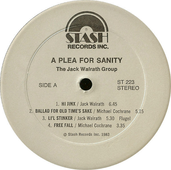The Jack Walrath Group : A Plea For Sanity (LP, Album)