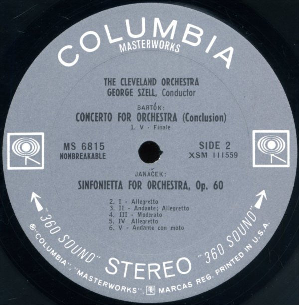Béla Bartók / Leoš Janáček - George Szell, The Cleveland Orchestra : Concerto For Orchestra / Sinfonietta (LP, Album)