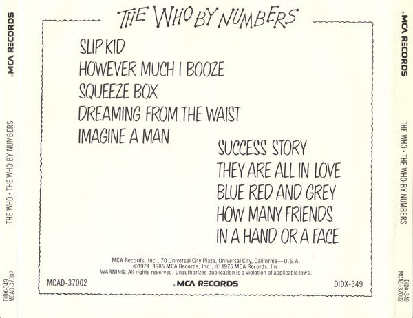 The Who : The Who By Numbers (CD, Album, RE)