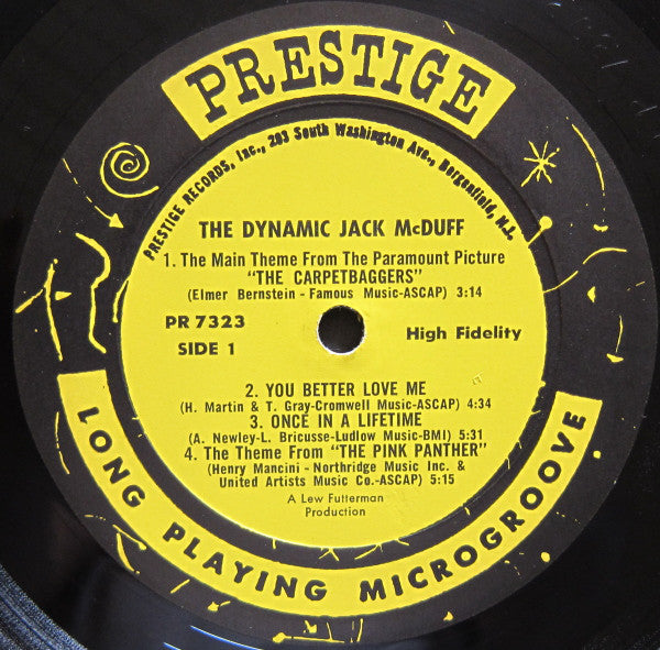 The Brother Jack McDuff Quartet With The Big Band Of Benny Golson : The Dynamic Jack Mc Duff (LP, Album, Mono, Gat)