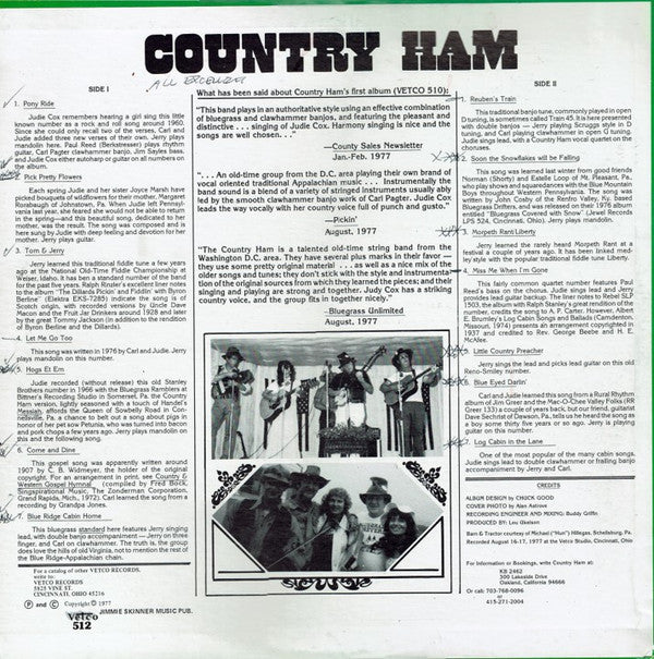 Country Ham : Country Ham (LP)