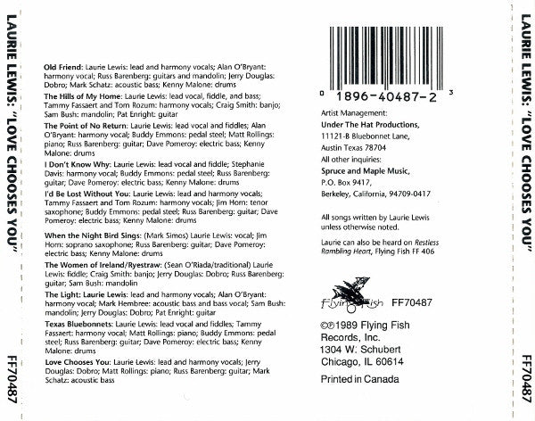 Laurie Lewis (5) : Love Chooses You (CD, Album, RE)