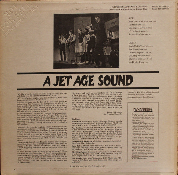 Jefferson Airplane : Jefferson Airplane Takes Off (LP, Album, RE)