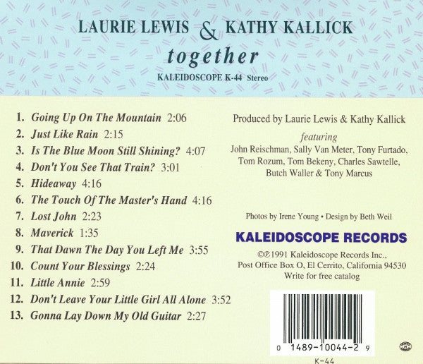 Laurie Lewis (5) & Kathy Kallick : Together (CD, Album)