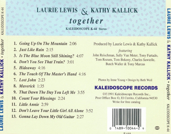 Laurie Lewis (5) & Kathy Kallick : Together (CD, Album)