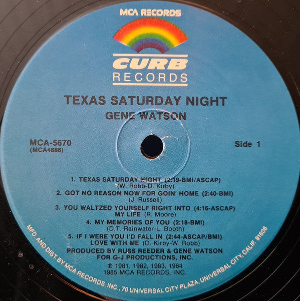Gene Watson : Texas Saturday Night (LP, Comp)