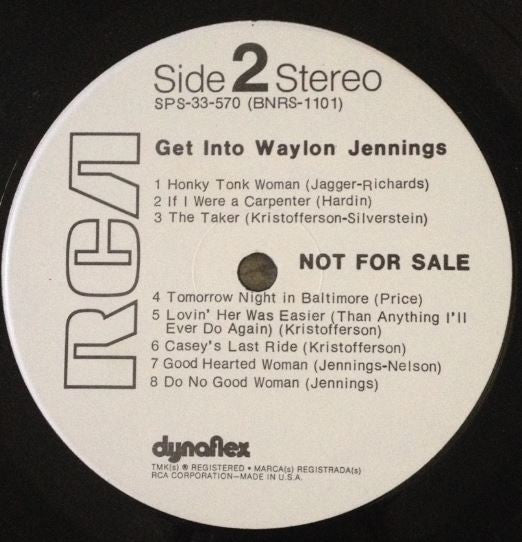 Waylon Jennings : Get Into Waylon Jennings (LP, Comp, Promo)