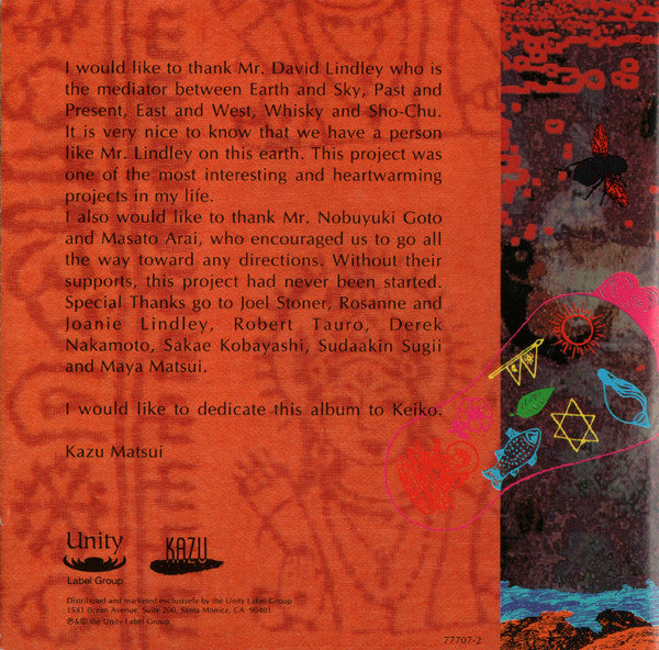 Kazu Matsui Featuring David Lindley : Wheels Of The Sun (CD, Album)