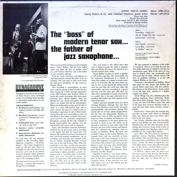 Sonny Rollins And Coleman Hawkins : Sonny Meets Hawk! (LP, Mono)