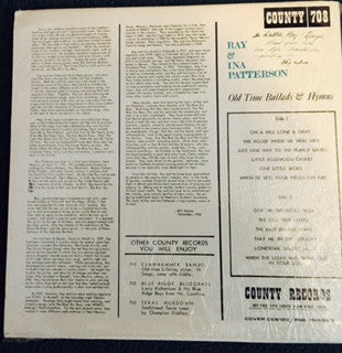 Ray & Ina Patterson : Old Time Ballads And Hymns (LP)