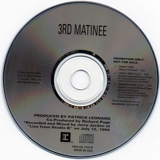 3rd Matinee : Family Tree (CD, Single, Promo)