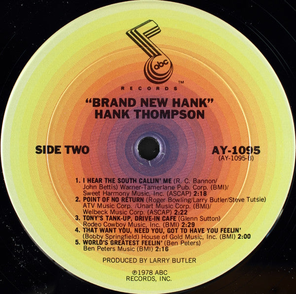 Hank Thompson : Brand New Hank (LP, Album)