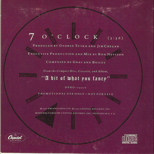 The Quireboys : Seven O'Clock (CD, Single, Promo, S/Edition)