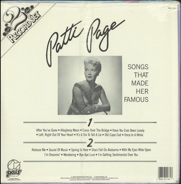 Patti Page : Songs That Made Her Famous (2xLP, Comp)
