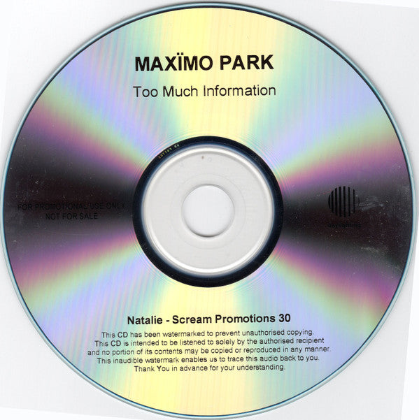 Maxïmo Park : Too Much Information (CDr, Album, Promo)