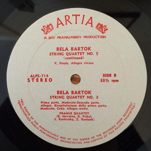 Béla Bartók : String Quartet No. 5 and No. 3 (LP, Album)