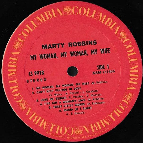 Marty Robbins : My Woman, My Woman, My Wife (LP, Album, Ter)