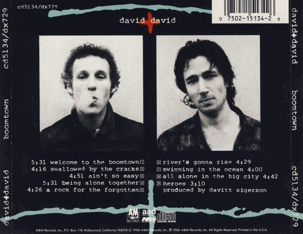 David + David : Boomtown (CD, Album, PMD)