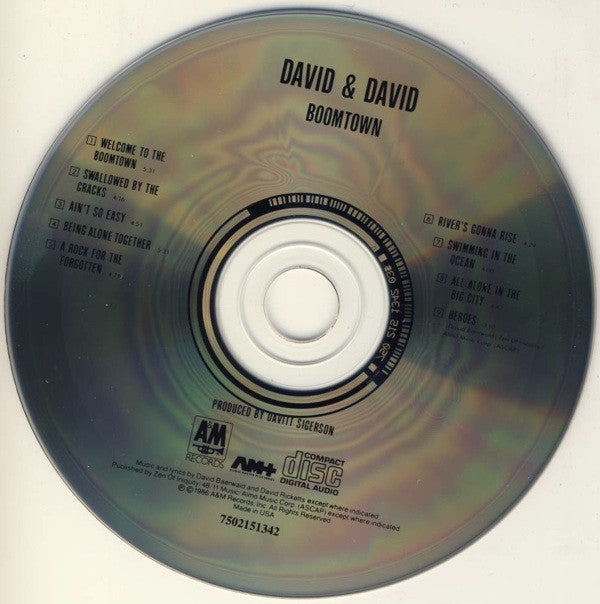David + David : Boomtown (CD, Album, PMD)