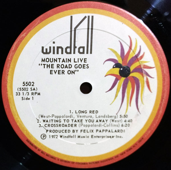 Mountain : Live: The Road Goes Ever On (LP, Album, Pre)