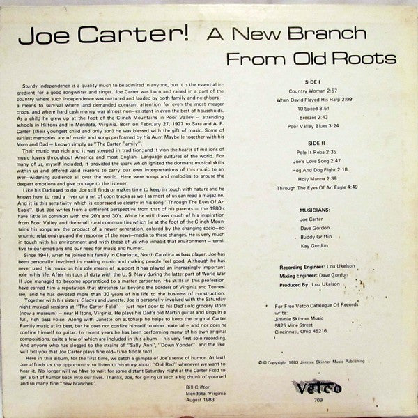 Joe Carter (3) : Joe Carter! A New Branch From Old Roots (LP, Album)
