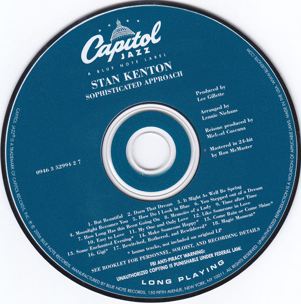 Stan Kenton : Sophisticated Approach (CD, Album, RE, RM)