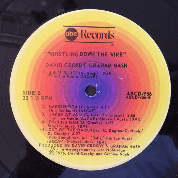 Crosby & Nash : Whistling Down The Wire (LP, Album)