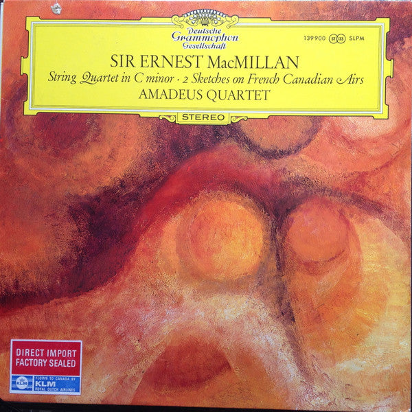 Sir Ernest MacMillan, Amadeus-Quartett : String Quartet In C Minor, Two Sketches On French Canadian Airs (LP, Album)