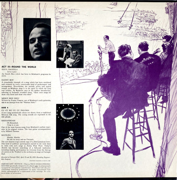 Harry Belafonte : Belafonte At Carnegie Hall (The Complete Concert) (2xLP, Album, RE, Ind)