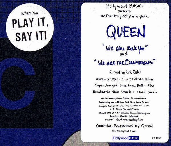 Queen : We Will Rock You / We Are The Champions (12", Promo)