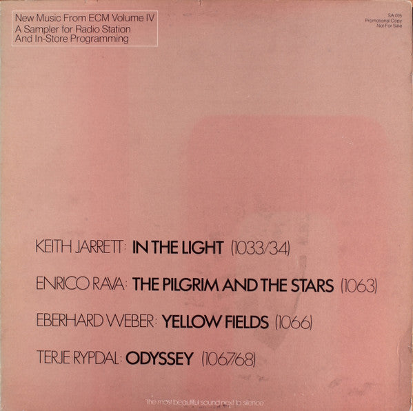 Various : New Music From ECM Volume IV - A Sampler for Radio Station And In-Store Programming (LP, Comp, Promo, Smplr)