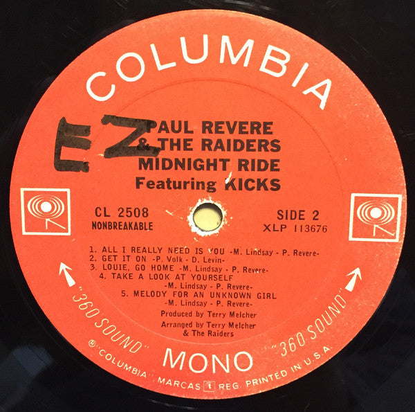 Paul Revere & The Raiders : Midnight Ride (LP, Album, Mono, Ter)