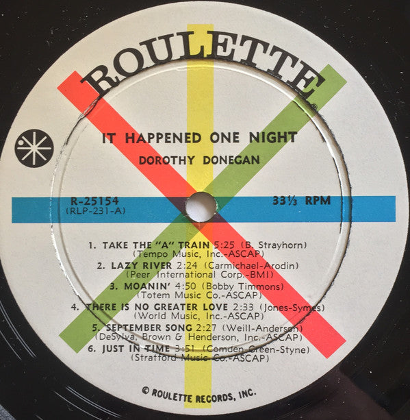 Dorothy Donegan : It Happened One Night (LP, Album, Mono)