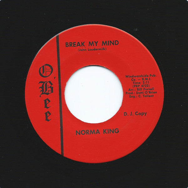 Norma King (2) : Break My Mind / Sweet Dreams (7", Single, Promo)