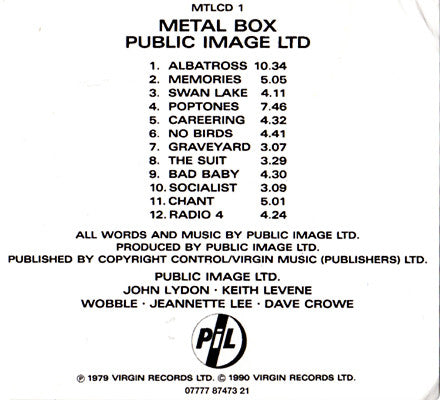 PiL* : Metal Box (CD, Album, RE, RP)