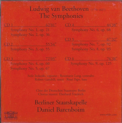 Beethoven* - Berliner Staatskapelle*, Barenboim* : The Symphonies  (6xCD, Album, Comp + Box)