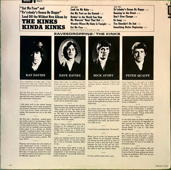 The Kinks : Kinda Kinks (LP, Album, Mono, San)