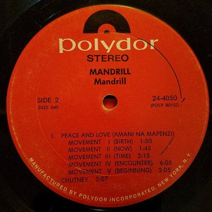 Mandrill : Mandrill (LP, Album, Mon)