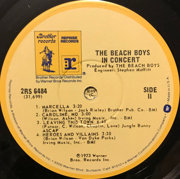 The Beach Boys : In Concert (2xLP, Album, RP, Win)