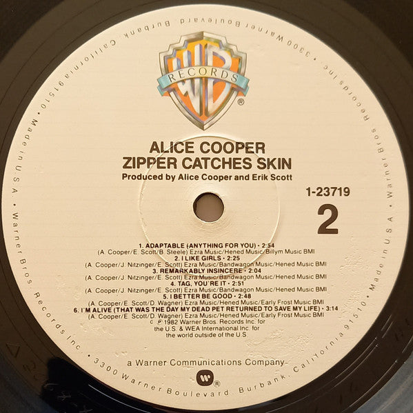 Alice Cooper (2) : Zipper Catches Skin (LP, Album, All)