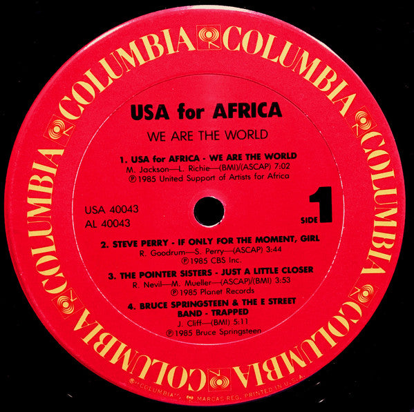 USA For Africa : We Are The World (LP, Album, Pit)