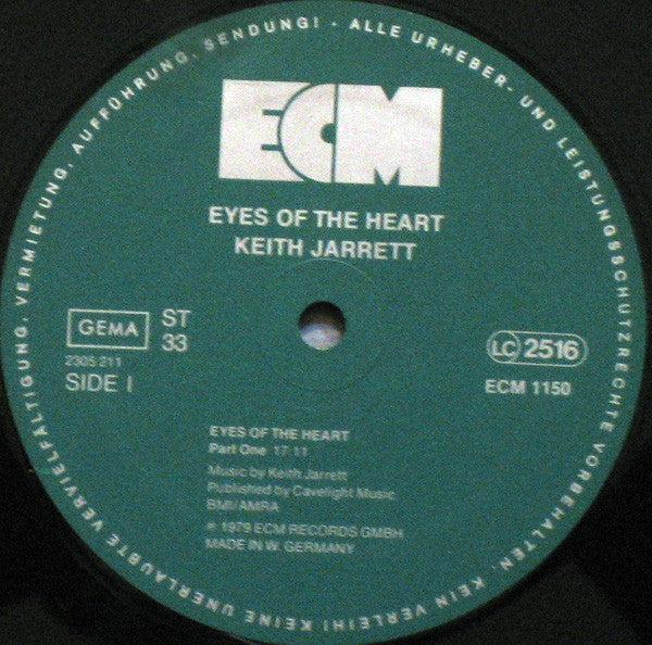 Keith Jarrett : Eyes Of The Heart (LP, Album + LP, S/Sided, Album)