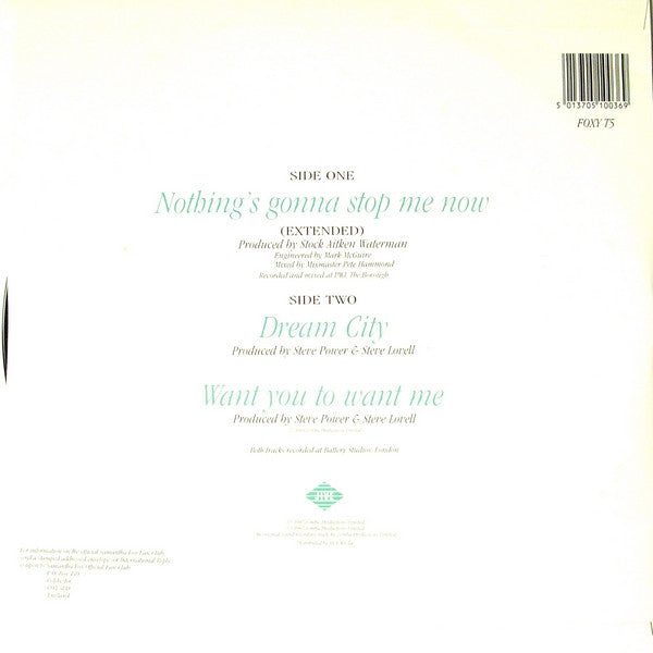 Samantha Fox : The Samantha Fox Box - Nothing's Gonna Stop Me Now (12", Single + Box)