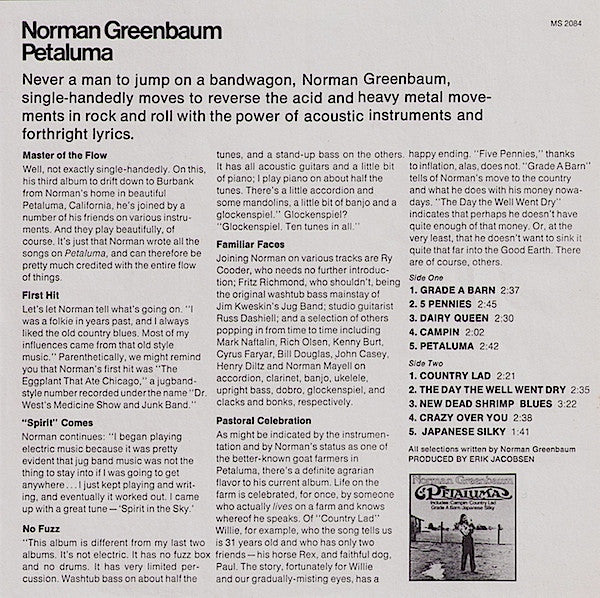 Norman Greenbaum : Petaluma (LP, Album, Promo)