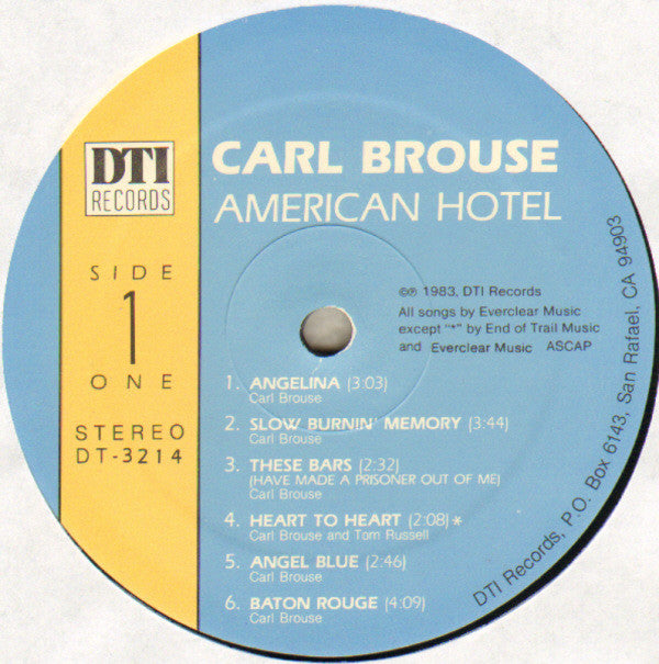 Carl Brouse : American Hotel (LP, Album)