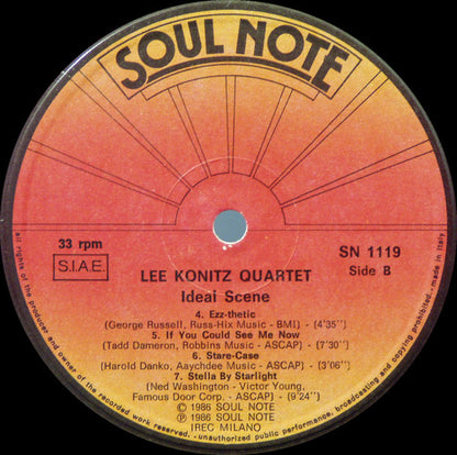 Lee Konitz Quartet* : Ideal Scene (LP, Album)