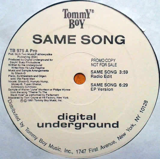 Digital Underground : Same Song (12", Promo)