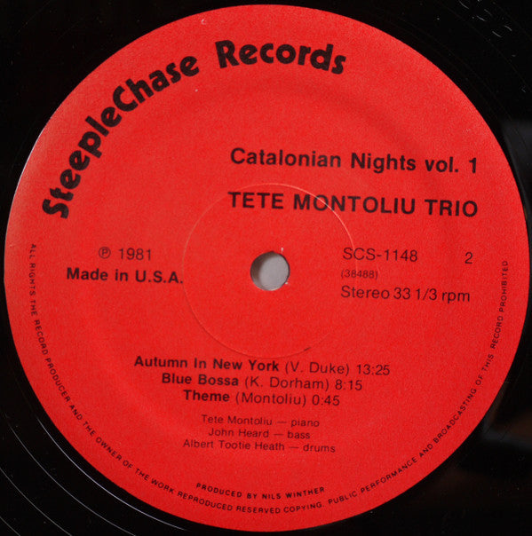 Tete Montoliu Trio : Catalonian Nights Vol.1 (LP)